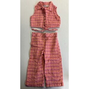 Vintage Y2K Youth Size 5 Simply Basic Brand 2 Pc Set Tie Front Top & Capris